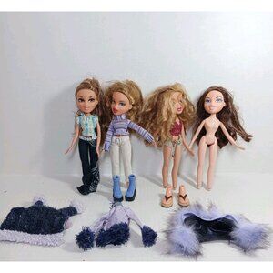 Vintage Bratz Dolls Lot Of 4 With Outfits And Accessories